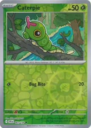 001/159 Caterpie Reverse Holo Journey Together Pokémon Card