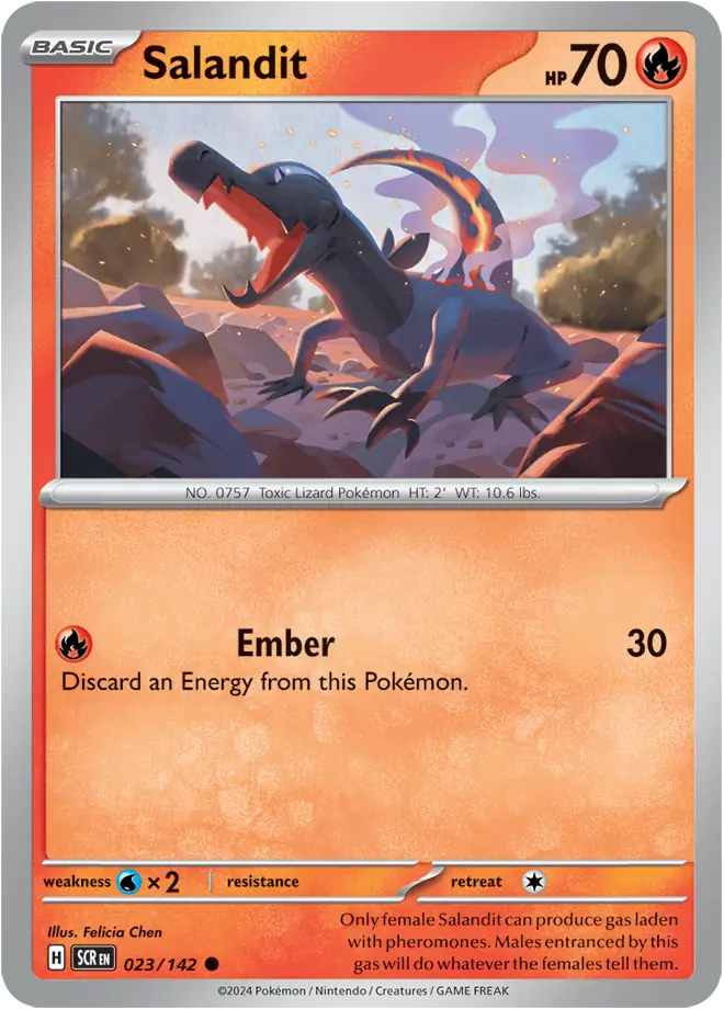 023/142 Salandit Stellar Crown Pokémon Card