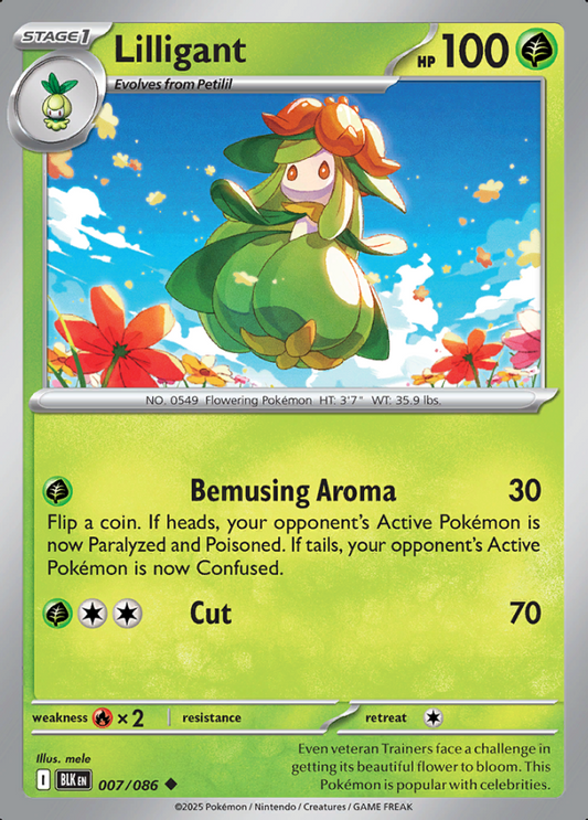 007/086 Lilligant Black Bolt Pokémon Card