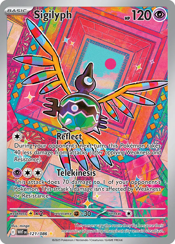 121/086 Sigilyph White Flare Pokémon Card