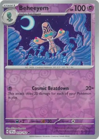 074/162 Beheeyem Reverse Holo Temporal Forces Pokémon Card