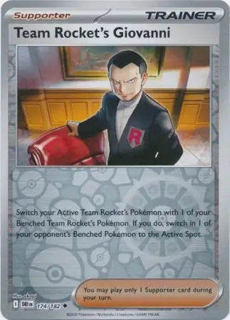 174/182 Team Rocket's Giovanni Reverse Holo Destined Rivals Pokémon Card