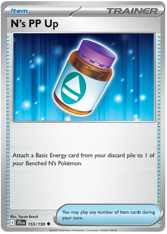 153/159 N's PP Up Journey Together Pokémon Card