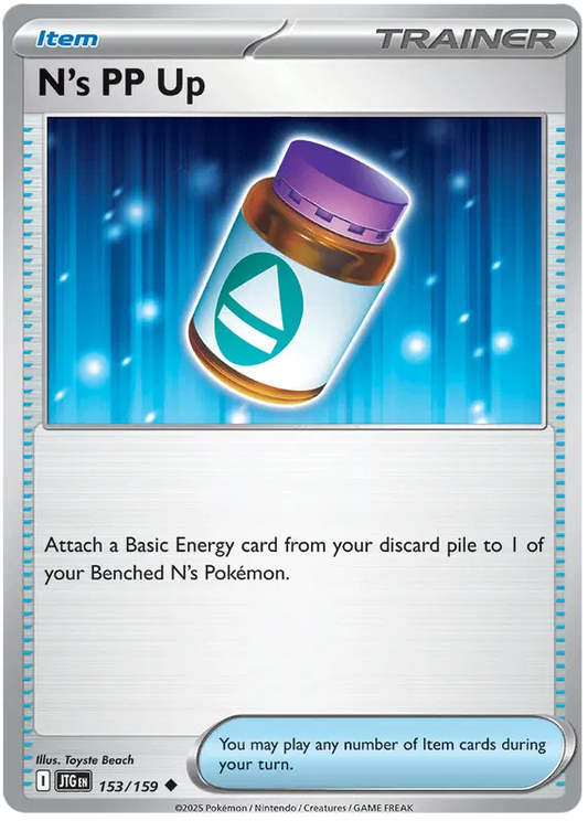 153/159 N's PP Up Journey Together Pokémon Card