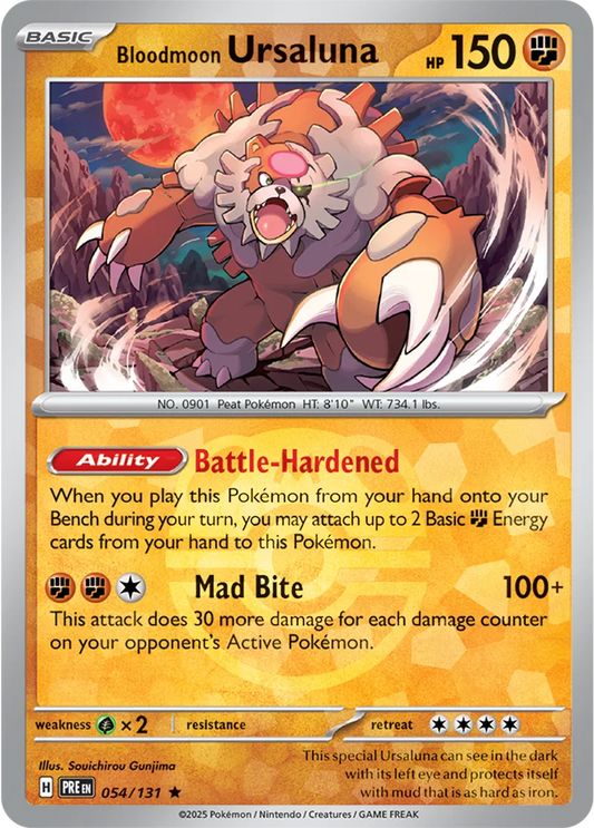 054/131 Bloodmoon Ursaluna Master Ball Holo Prismatic Evolutions Pokémon Card