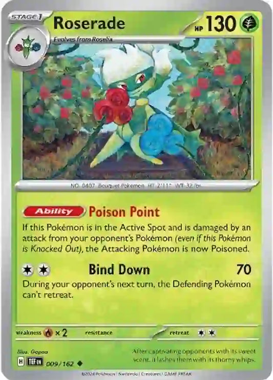 009/162 Roserade Temporal Forces Pokémon Card