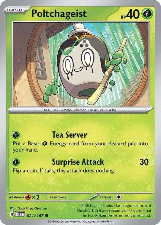 021/167 Poltchageist Twilight Masquerade Pokémon Card