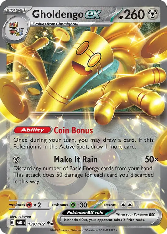 139/182 Gholdengo ex Paradox Rift Pokémon Card