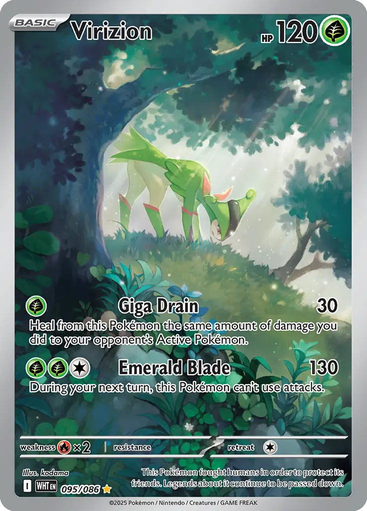 095/086 Virizion White Flare Pokémon Card