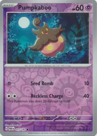 077/182 Pumpkaboo Reverse Holo Paradox Rift Pokémon Card