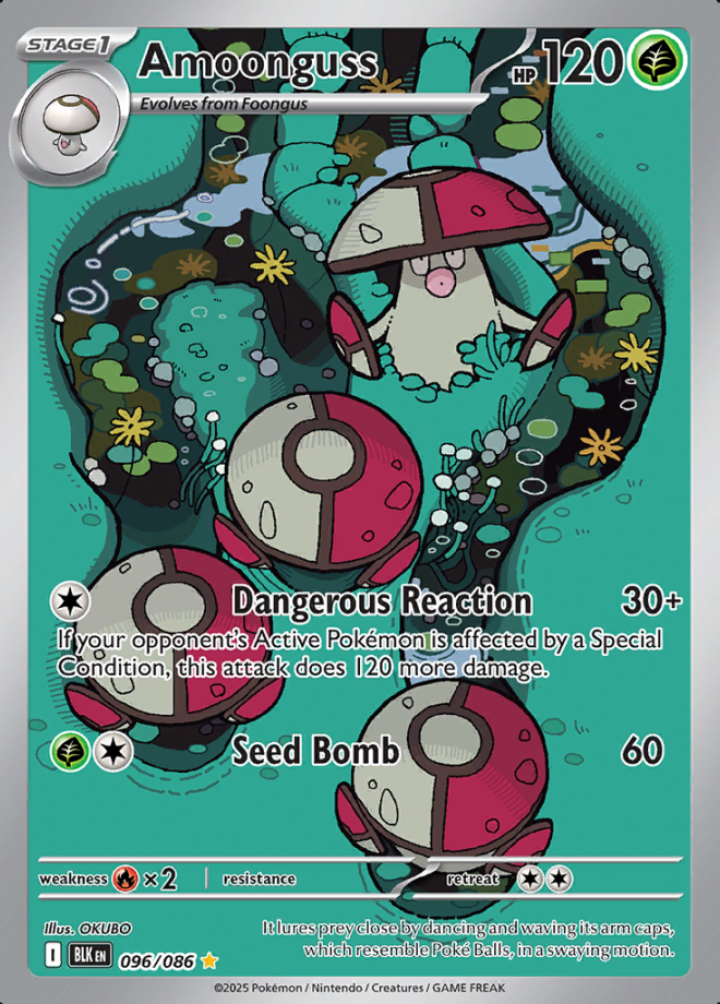096/086 Amoonguss Illustration Rare Black Bolt Pokémon Card