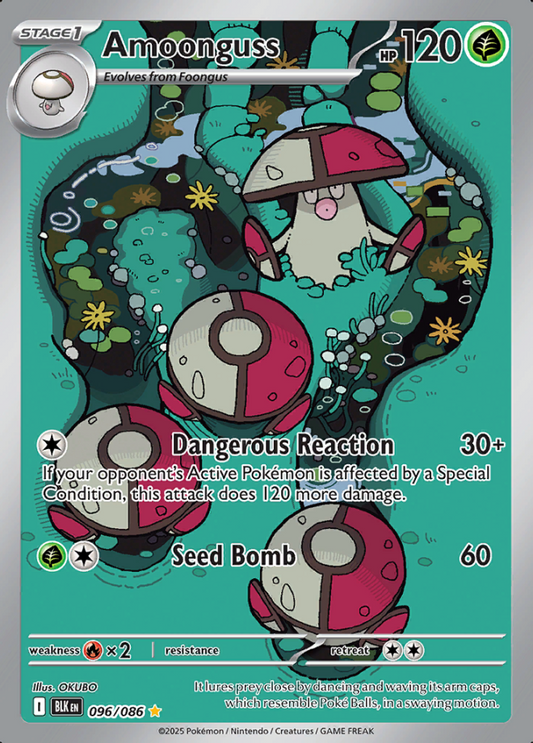 096/086 Amoonguss Illustration Rare Black Bolt Pokémon Card