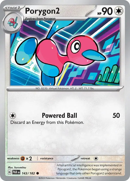 143/182 Porygon2 Paradox Rift Pokémon Card