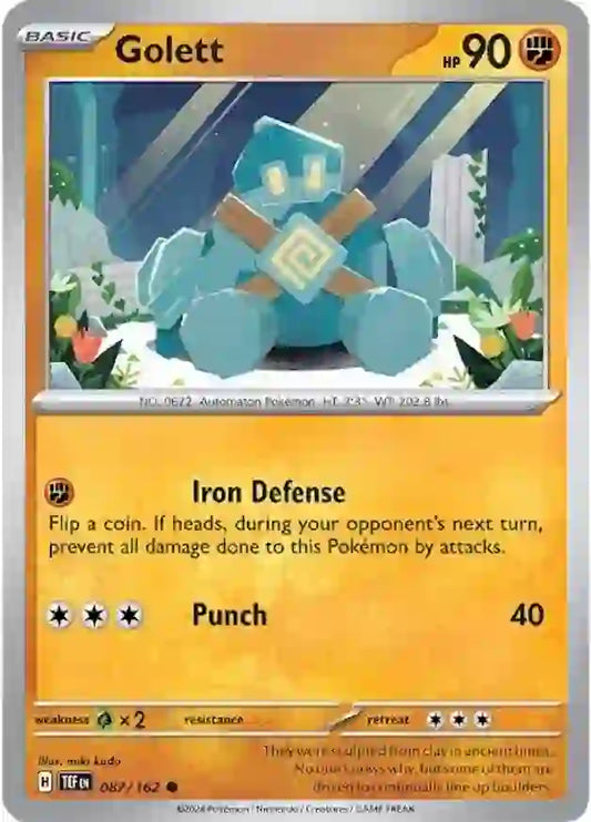 087/162 Golett Scarlet & Violet Temporal Forces Pokémon Card