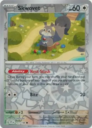 151/198 Skwovet Reverse Holo Scarlet & Violet Base Set Pokémon Card