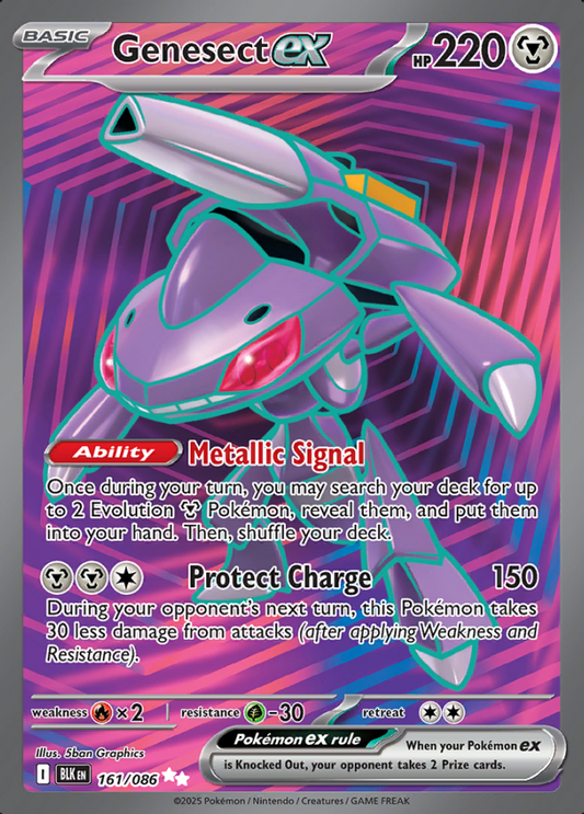 161/086 Genesect ex S&V Black Bolt Ultra Rare Pokémon Card