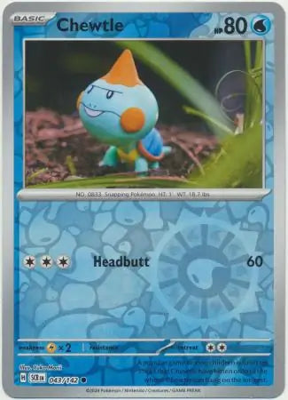 043/142 Chewtle Reverse Holo Stellar Crown Pokémon Card