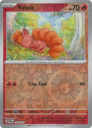 026/167 Vulpix Reverse Holo Twilight Masquerade Pokémon Card