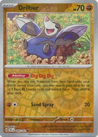 085/162 Drilbur Reverse Holo Temporal Forces Pokémon Card