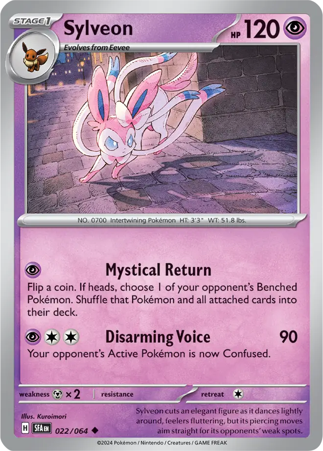 022/064 Sylveon Shrouded Fable Pokémon Card