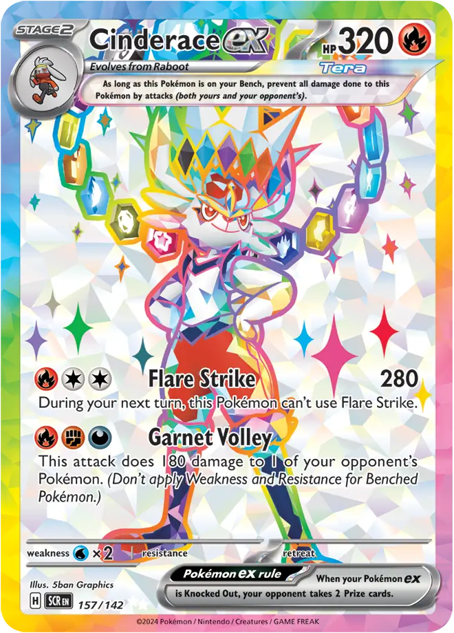 157/142 Cinderace ex Stellar Crown Pokémon Card