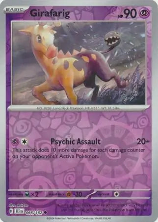 066/162 Girafarig Reverse Holo Temporal Forces Pokémon Card