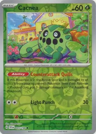 005/198 Cacnea Reverse Holo Scarlet & Violet Base Set Pokémon Card