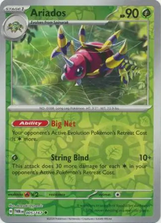 005/167 Ariados Reverse Holo Twilight Masquerade Pokémon Card