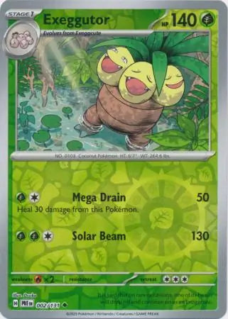 002/131 Exeggutor Reverse Holo Prismatic Evolutions Pokémon Card