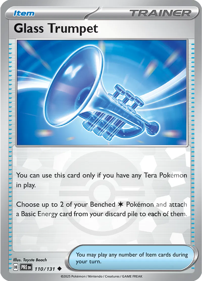 110/131 Glass Trumpet Poke Ball Holo Prismatic Evolutions Pokémon Card