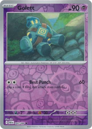 042/086 Golett Reverse Holo Black Bolt Pokémon Card