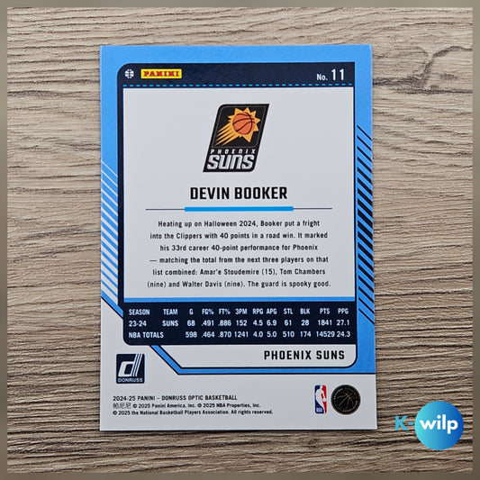 011 Devin Booker, Phoenix Suns 2024/2025 Donruss Optic Basketball Panini Trading Card