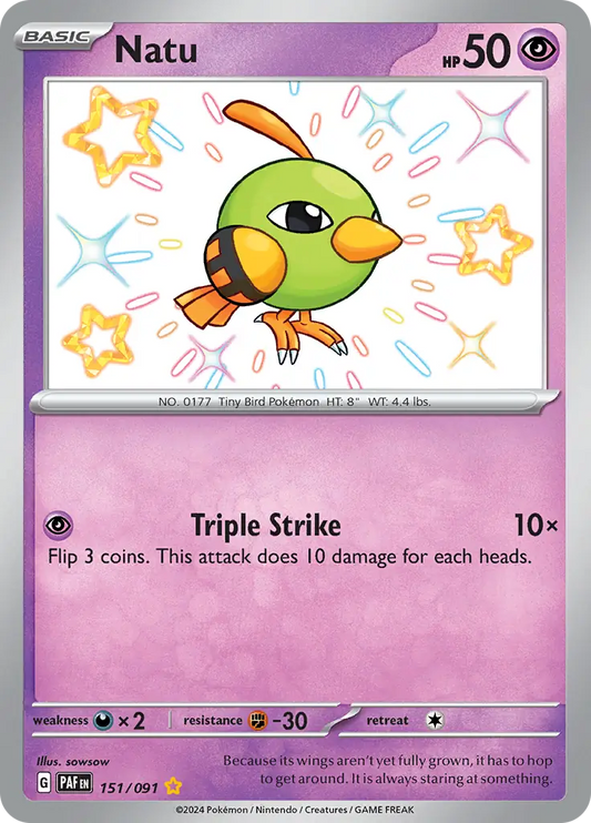 151/091 Natu Paldean Fates Pokémon Card