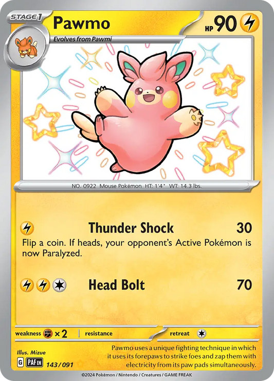 143/091 Pawmo Paldean Fates Pokémon Card
