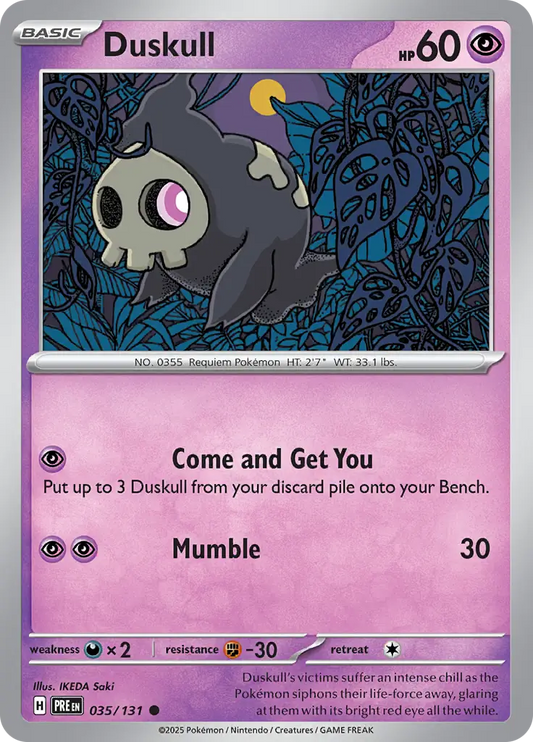 035/131 Duskull Prismatic Evolutions Pokémon Card
