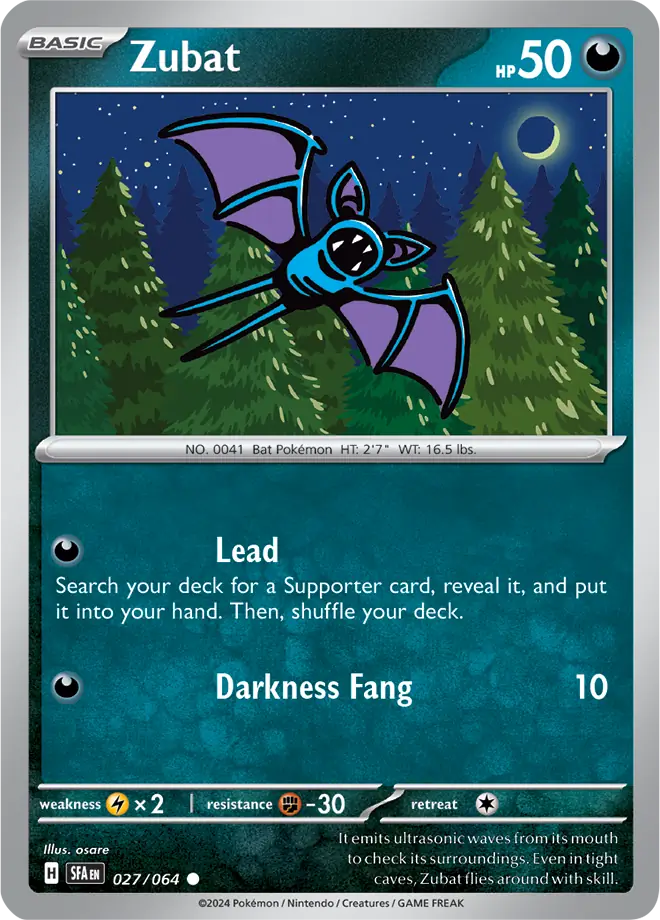 027/064 Zubat Shrouded Fable Pokémon Card