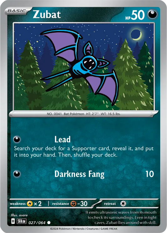 027/064 Zubat Shrouded Fable Pokémon Card