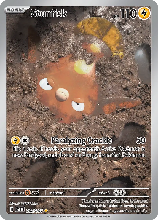 202/191 Stunfisk Surging Sparks Pokémon Card