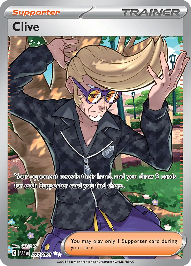 227/091 Clive Paldean Fates Pokémon Card