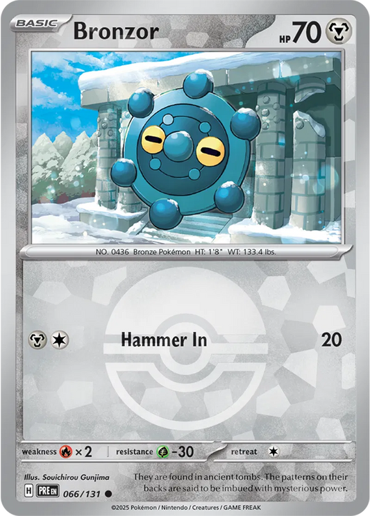 066/131 Bronzor Poke Ball Holo Prismatic Evolutions Pokémon Card