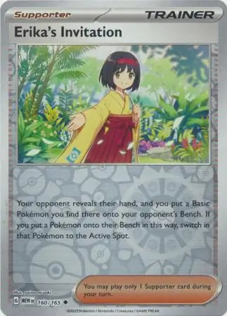 160/165 Erika's Invitation Reverse Holo 151 Pokémon Card