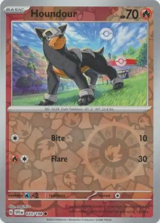033/198 Houndour Reverse Holo Scarlet & Violet Base Set Pokémon Card