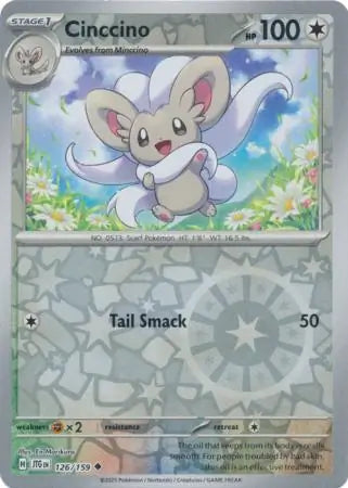 126/159 Cinccino Reverse Holo Journey Together Pokémon Card