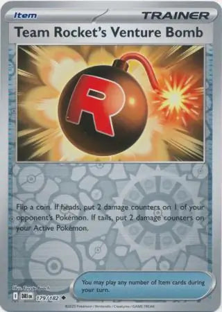 179/182 Team Rocket's Venture Bomb Reverse Holo Destined Rivals Pokémon Card