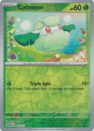 007/131 Cottonee Reverse Holo Prismatic Evolutions Pokémon Card