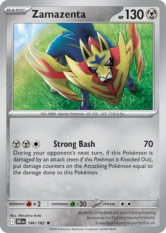 146/182 Zamazenta Destined Rivals Pokémon Card