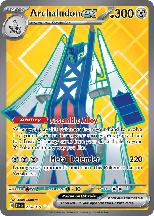224/191 Archaludon ex Surging Sparks Pokémon Card