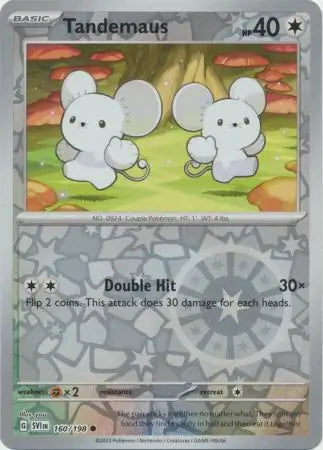 160/198 Tandemaus Reverse Holo Scarlet & Violet Base Set Pokémon Card