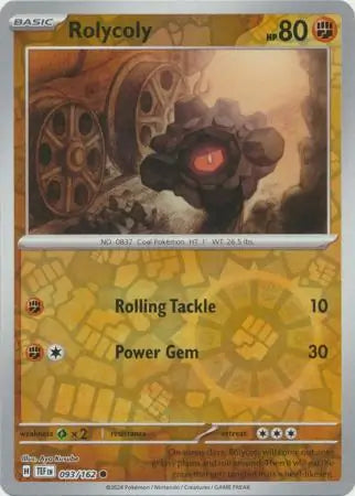 093/162 Rolycoly Reverse Holo Temporal Forces Pokémon Card