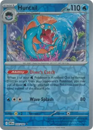 055/182 Huntail Reverse Holo Destined Rivals Pokémon Card